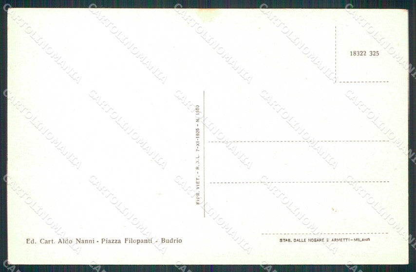Bologna Budrio Piazza XXVIII Ottobre cartolina RB6245 – retro