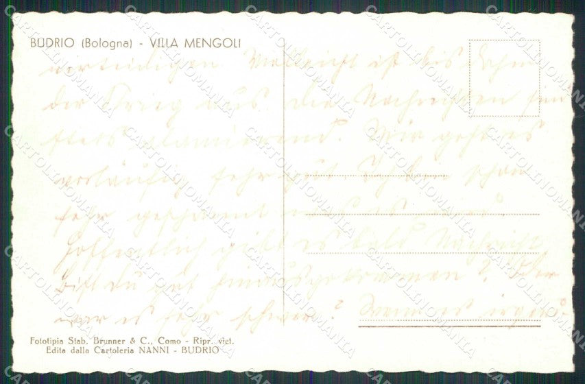 Bologna Budrio Villa Mengoli Brunner cartolina RB6246 – retro