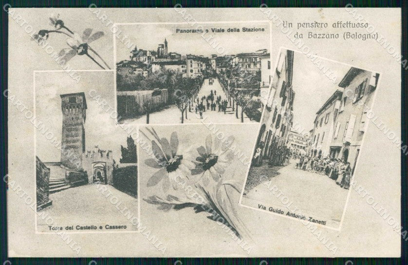 Bologna Bazzano Pensiero da Torre Castello Viale della Stazione cartolina RB6266 – fronte