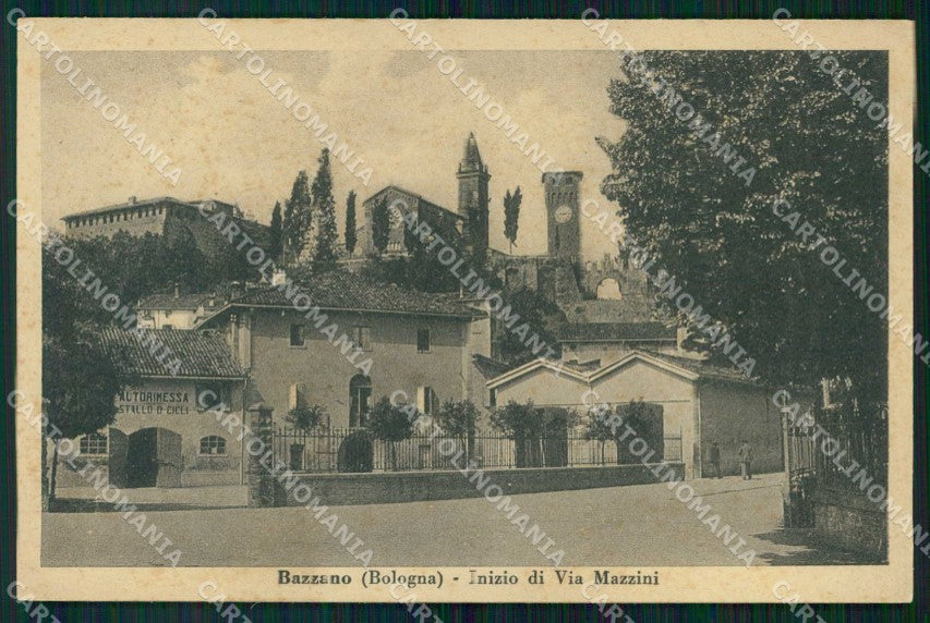 Bologna Bazzano Inizio Via Mazzini Autorimessa cartolina RB6267 – fronte