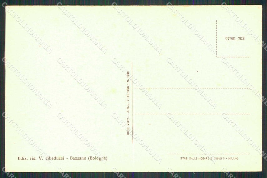 Bologna Bazzano Inizio Via Mazzini Autorimessa cartolina RB6267 – retro