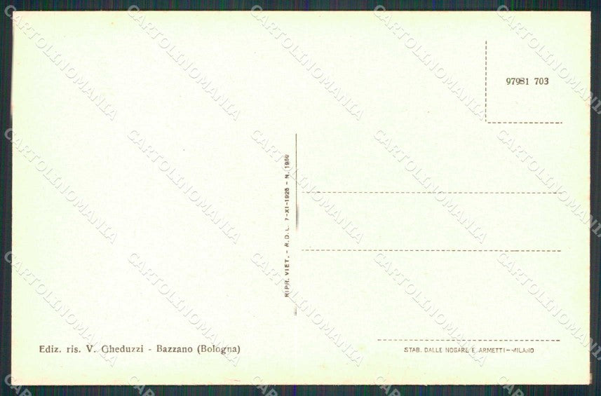 Bologna Bazzano Inizio Via Mazzini Autorimessa cartolina RB6269 – retro