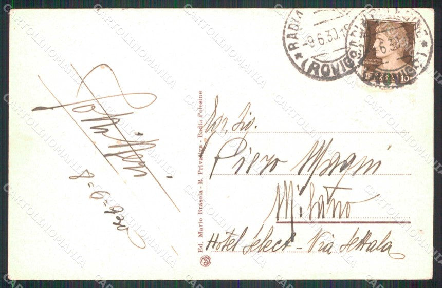 Rovigo Badia Polesine Abbazia Vangadizza cartolina RB6274 – retro