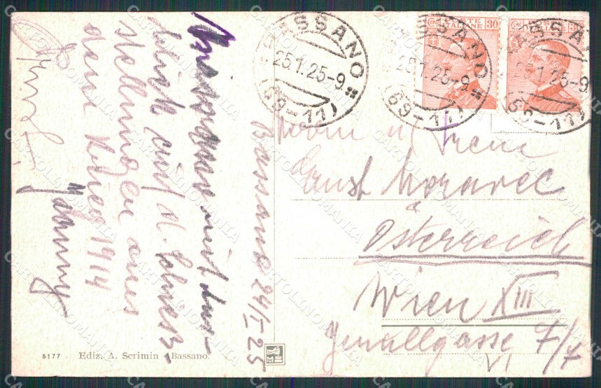 Vicenza Bassano del Grappa Fiume Brenta cartolina RB6284 – retro