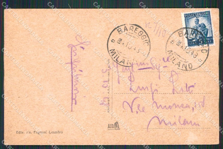 Milano Bareggio Villa Vittadini cartolina RB6287 – retro