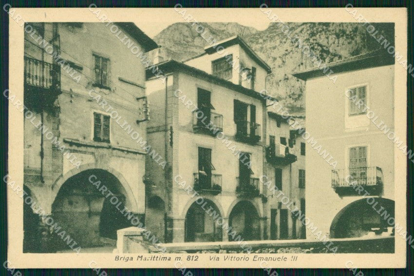 Cuneo Briga Marittima Via Vittorio Emanuele III cartolina RB6289 – fronte