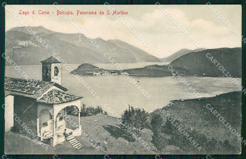 Como Bellagio Lago Veduta da San Martino Stengel 7035 cartolina RB6304 – fronte
