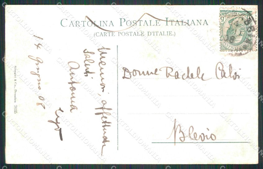 Como Bellagio Lago Veduta da San Martino Stengel 7035 cartolina RB6304 – retro