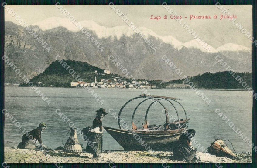 Como Bellagio Lago con Barca Costumi Stengel 6987 cartolina RB6318 – fronte