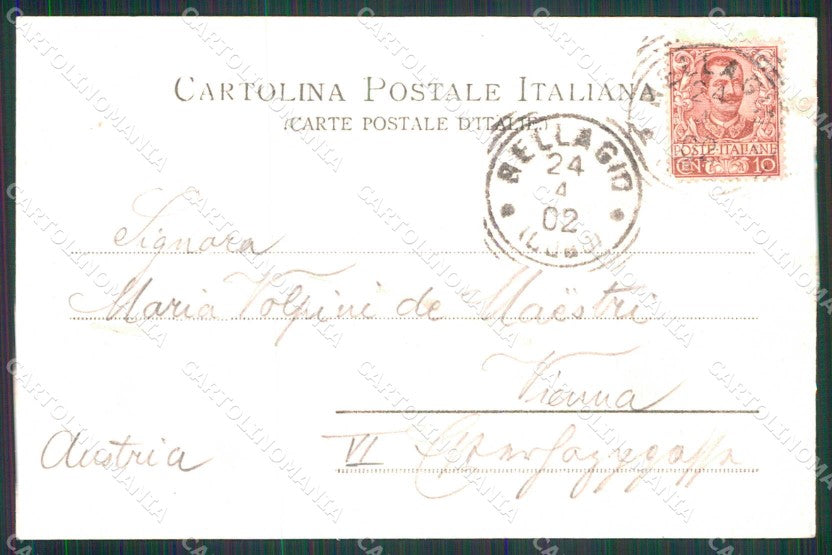 Como Bellagio Lago con Barca Stengel 7037 MACCHIA cartolina RB6322 – retro
