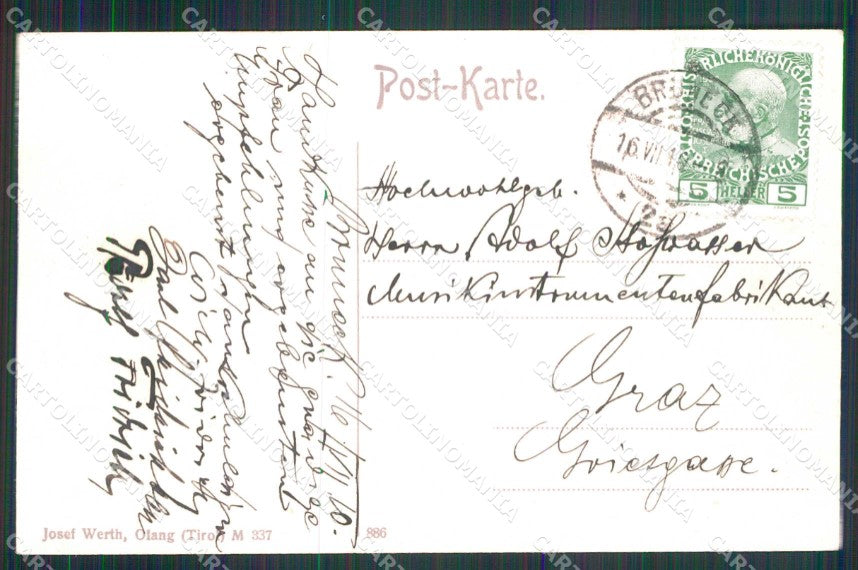 Bolzano Brunico Ponte Rienza cartolina RB6370 – retro