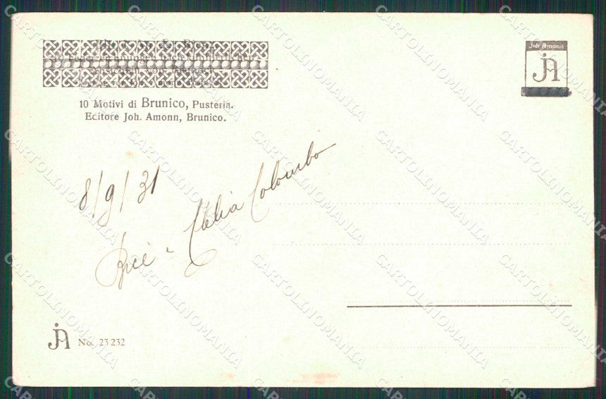 Bolzano Brunico Motivo Val Pusteria cartolina RB6373 – retro