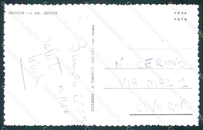 Bolzano Brunico Fiume Rienza Foto cartolina RB6378 – retro