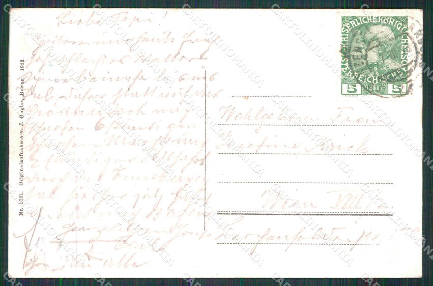 Bolzano Brunico Val Pusteria COLLA cartolina RB6389 – retro