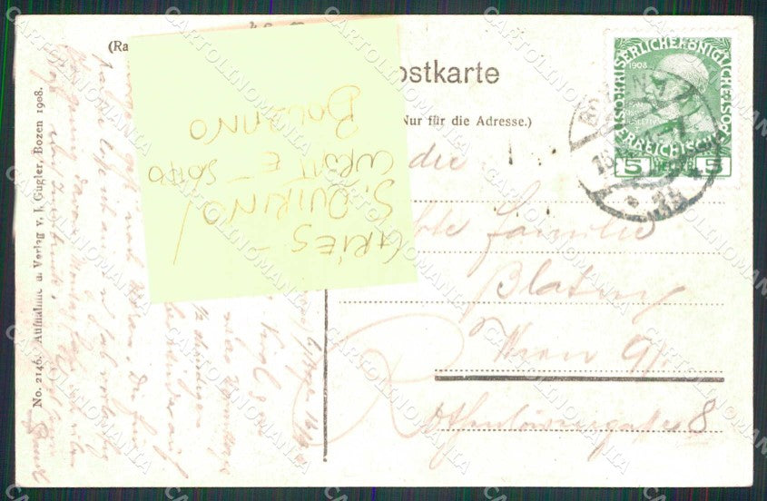 Bolzano Curort Gries San Quirino Piazza cartolina RB6410 – retro