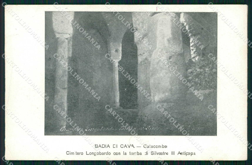 Salerno Cava dei Tirreni Badia Catacombe Cimitero Longobardo cartolina RB6444 – fronte