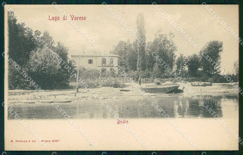 Varese Bodio Lomnago Lago con Barca Modiano 3087 cartolina RB6447 – fronte