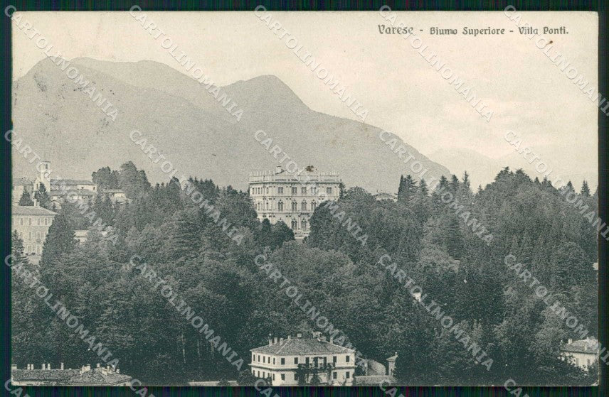Varese Biumo Superiore Villa Ponti Brunner 3403 cartolina RB6448 – fronte