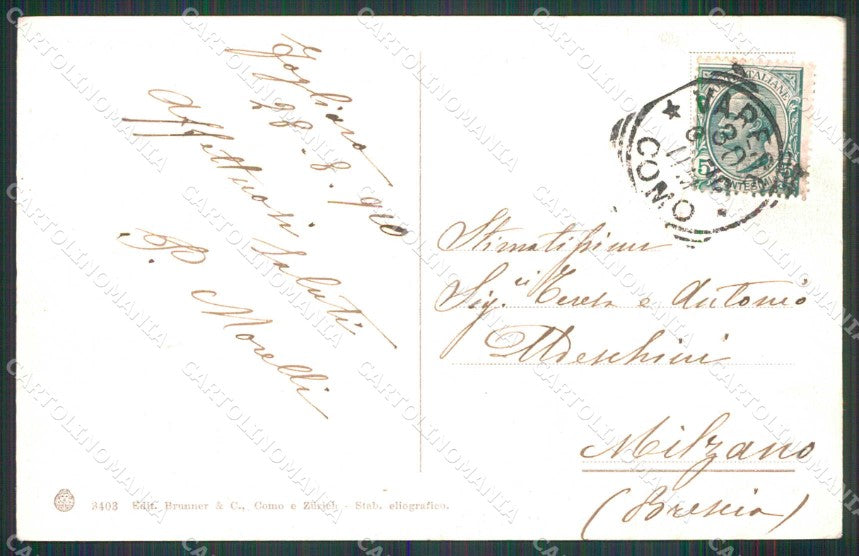 Varese Biumo Superiore Villa Ponti Brunner 3403 cartolina RB6448 – retro