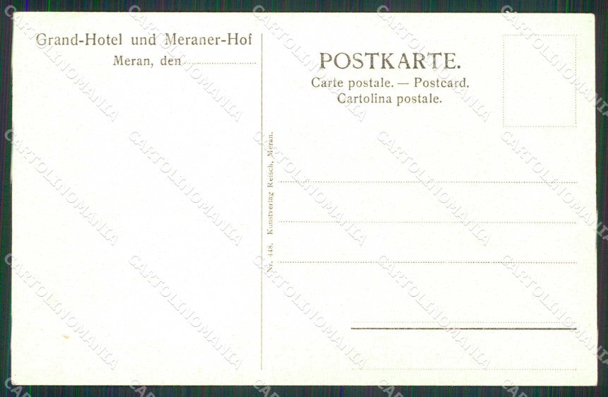 Bolzano Merano Sud Tirolo Grand Hotel cartolina RB6467 – retro