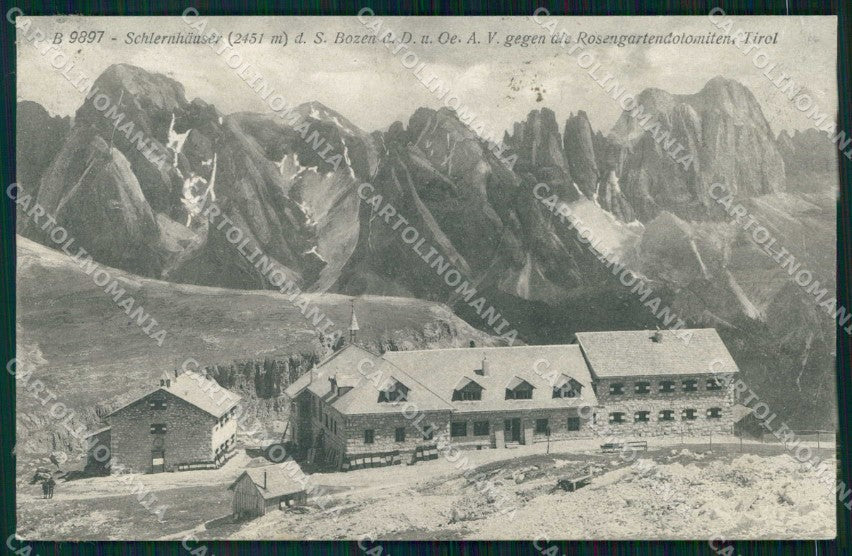 Bolzano Città Dolomiti Rosengarten ABRASA cartolina RB6468 – fronte