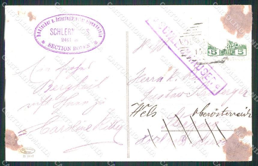 Bolzano Città Dolomiti Rosengarten ABRASA cartolina RB6468 – retro