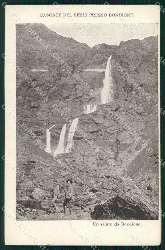 Bergamo Bondione Saluto da Cascate del Serio cartolina RB6471 – fronte