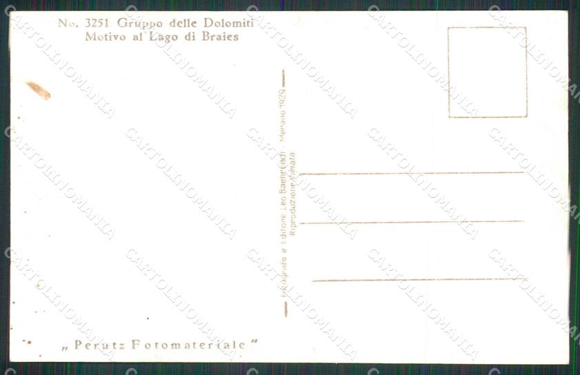 Bolzano Braies Motivo del Lago Gruppo Dolomiti Foto cartolina RB6504 – retro