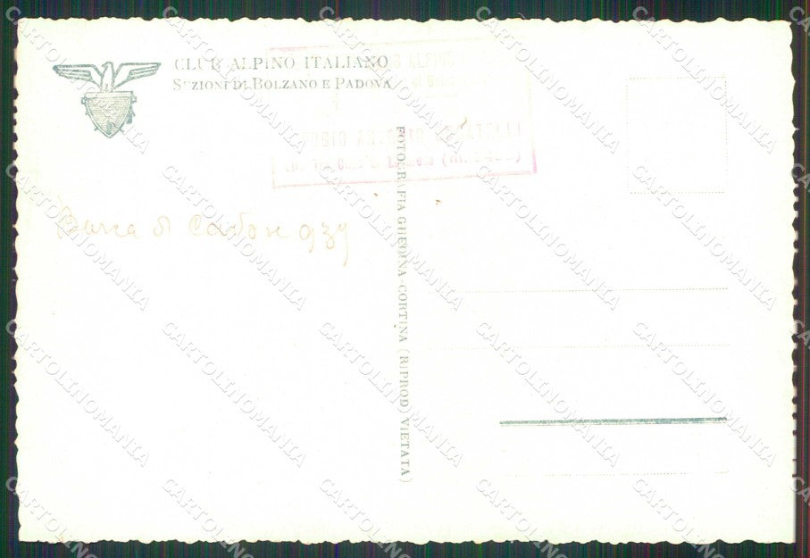 Bolzano Sesto Rifugio Antonio Locatelli FG Foto cartolina RB6521 – retro