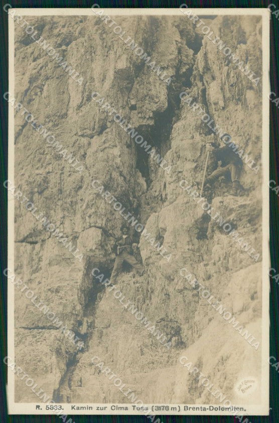 Trento Dolomiti di Brenta Scalatori Alpinismo Cima Tosa Foto cartolina RB6532 – fronte