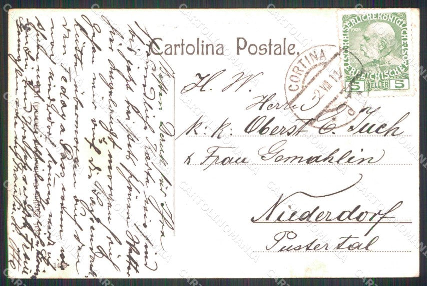 Belluno Cortina d'Ampezzo Croda Lago Nuvolau cartolina RB6554 – retro