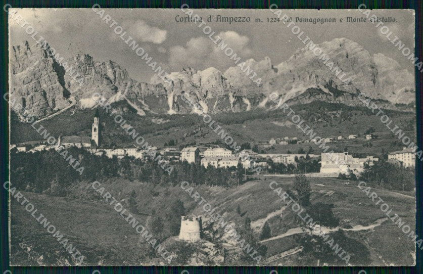 Belluno Cortina d'Ampezzo Pomagagnon Monte Cristallo cartolina RB6559 – fronte