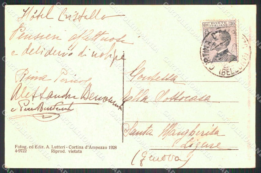 Belluno Cortina d'Ampezzo Pomagagnon Col Rosà cartolina RB6561 – retro