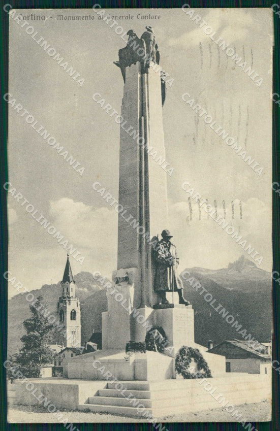 Belluno Cortina d'Ampezzo Monumento Generale Cantore Alpini cartolina RB6564 – fronte