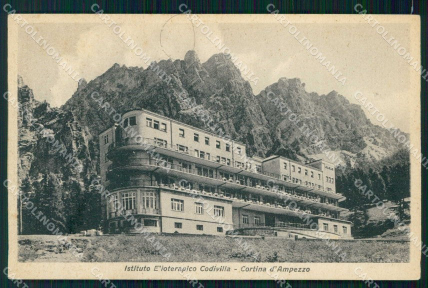 Belluno Cortina d'Ampezzo Istituto Elioterapico Codivilla cartolina RB6571 – fronte