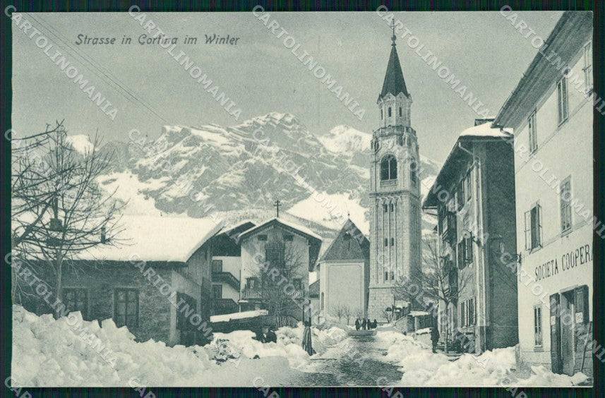Belluno Cortina d'Ampezzo Nevicata cartolina RB6575 – fronte