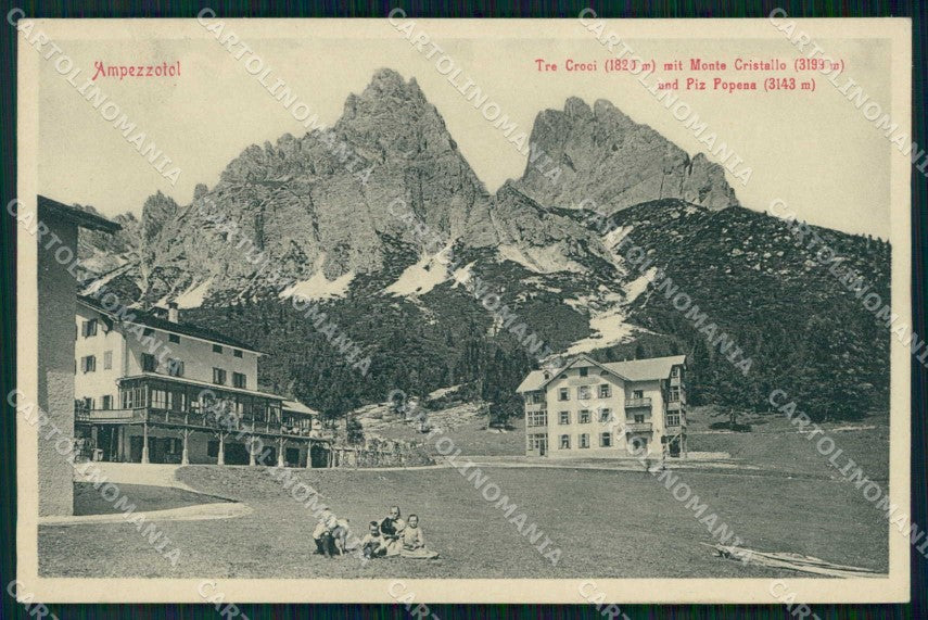 Belluno Cortina d'Ampezzo Tre Croci Monte Cristallo Piz Popena cartolina RB6580 – fronte