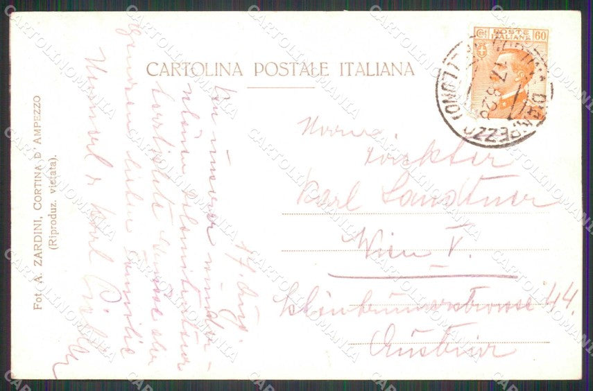 Belluno Cortina d'Ampezzo Monte Cristallo Foto Zardini cartolina RB6593 – retro
