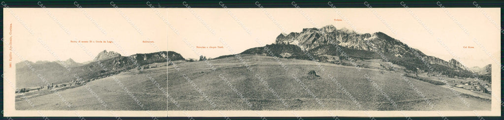 Belluno Cortina d'Ampezzo Tripla RIPARATA cartolina RB6597 – fronte