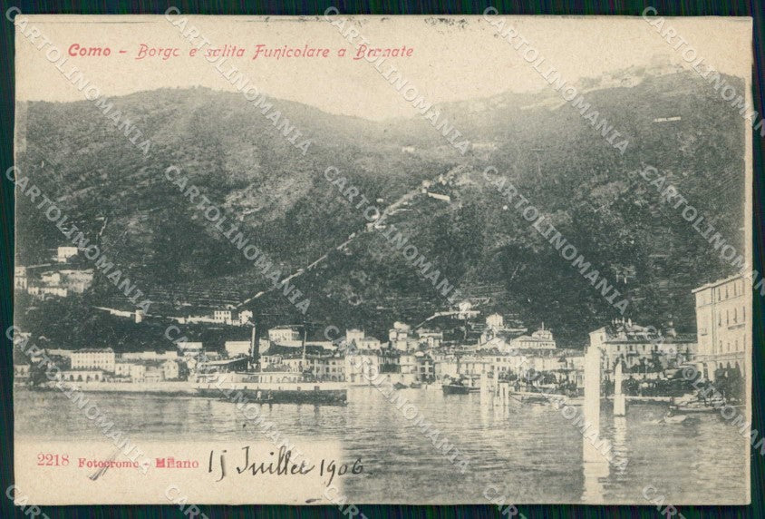 Como Città Borgo Funicolare Brunate Fotocromo 2218 Battello cartolina RB6630 – fronte