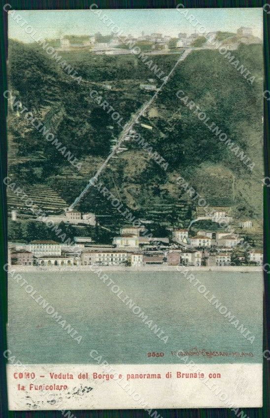 Como Città Borgo Funicolare Brunate Fotocromo 2550 cartolina RB6635 – fronte