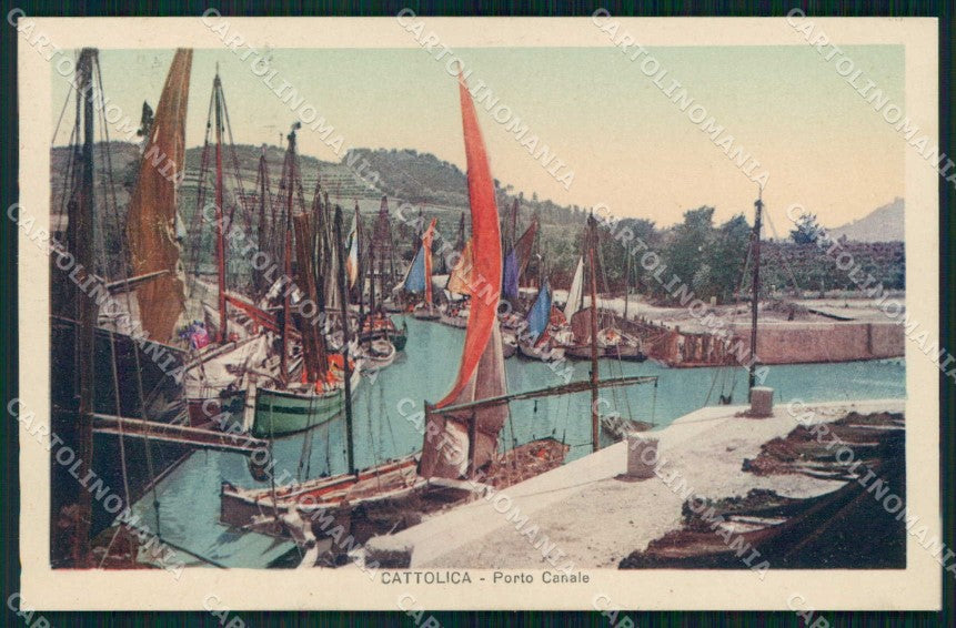 Rimini Cattolica Porto Canale Barche cartolina RB6646 – fronte