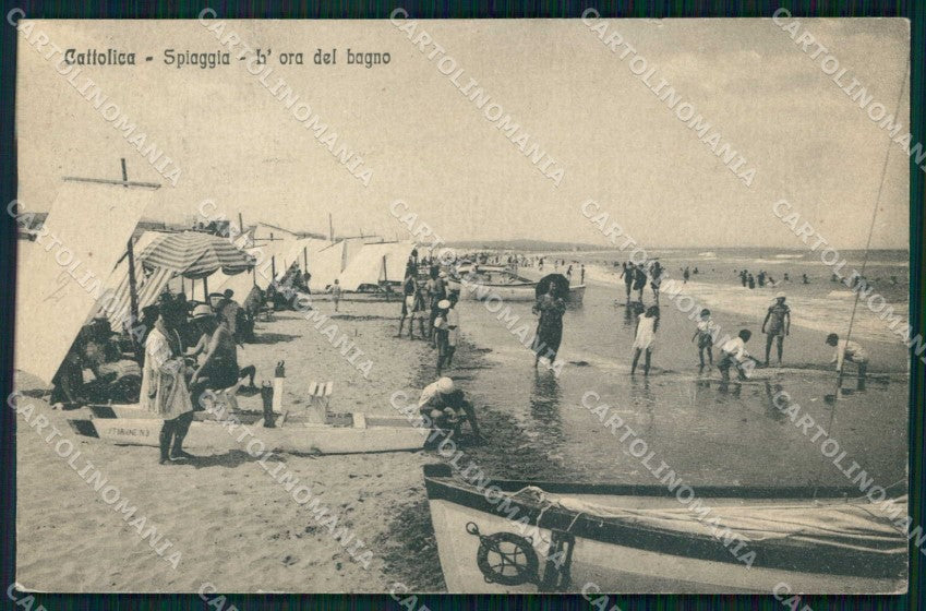 Rimini Cattolica Spiaggia Bagnanti cartolina RB6649 – fronte