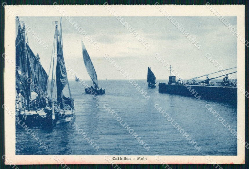 Rimini Cattolica Molo MACCHIE cartolina RB6655 – fronte