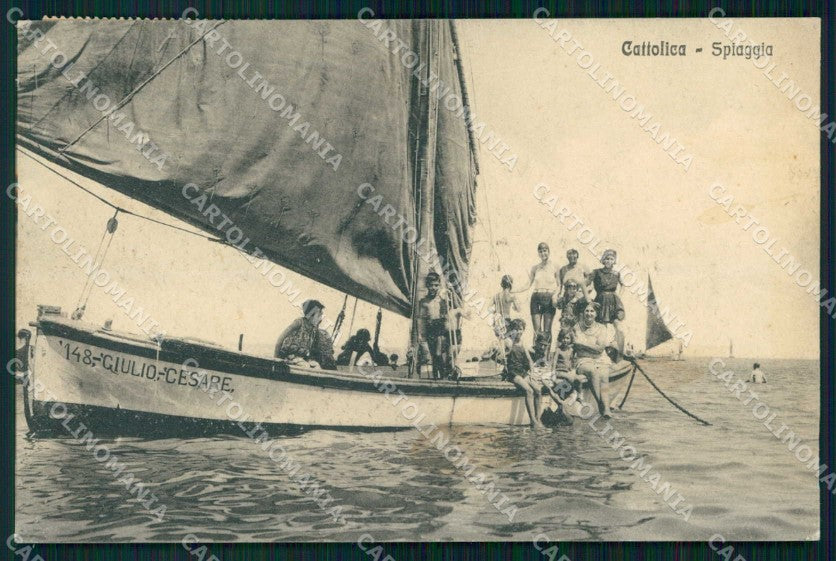 Rimini Cattolica Spiaggia Barca cartolina RB6659 – fronte
