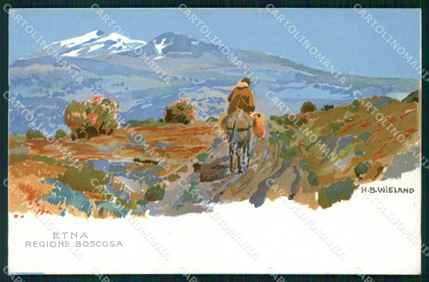 Catania Città Etna Regione Boscosa Wieland cartolina RB6681 – fronte
