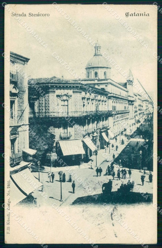 Catania Città Strada Stesicoro Kunzli 2405 cartolina RB6695 – fronte