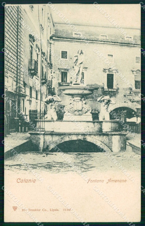 Catania Città Fontana Amenano Trenkler 15192 PIEGHINA cartolina RB6702 – fronte