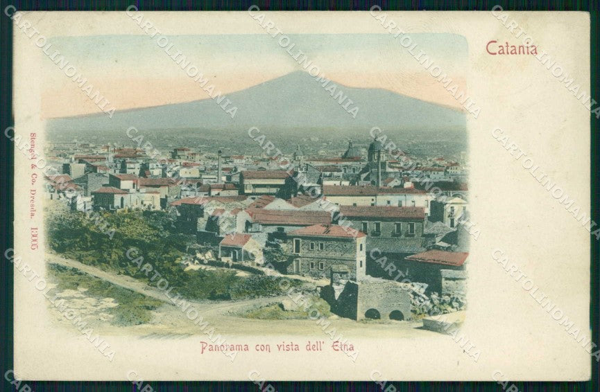 Catania Città Etna Stengel 13005 PIEGHINA cartolina RB6704 – fronte