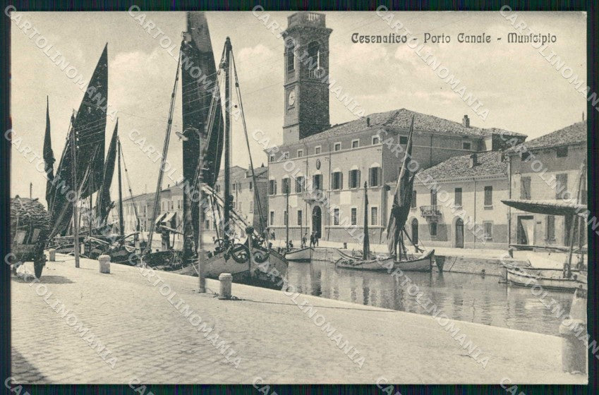 Forlì Cesenatico Porto Canale Municipio Barche cartolina RB6721 – fronte